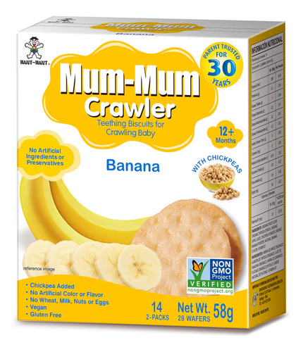 Galletas De Arroz Bebé Crawler Mum Mum Banana 58g