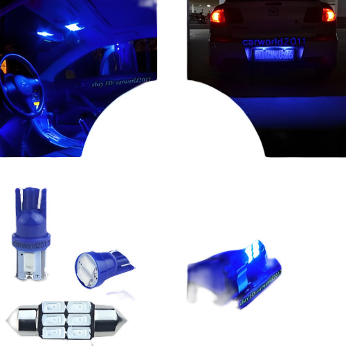 9 X Puro Azul Led Interior Luz Paquete Kit Para Honda Accord