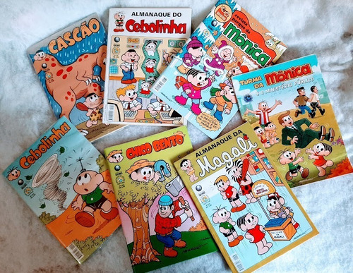 Kit Com 7 Revistas Gibis E Almanaques Da Turma Da Mônica