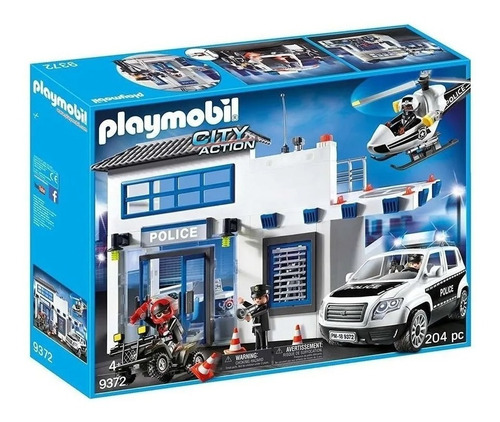 Figuras Para Armar Playmobil City Action 9372 Estación De Policía 204 Piezas 3+