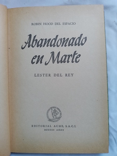 Abandonado En Marte / Lester Del Rey