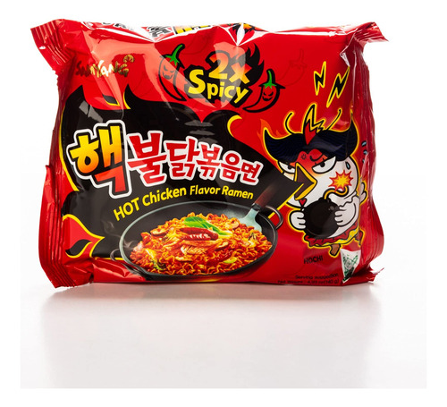 Fideos Ramen Coreano Sabor Pollo Extra Picante 2 Paquetes 28