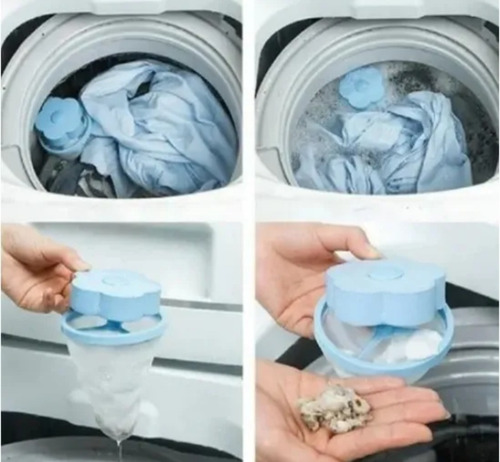 Imagem 4 de 5 de Kit 2 Coletores Tira Pelos Flutuante P/máquinas Lava Roupa