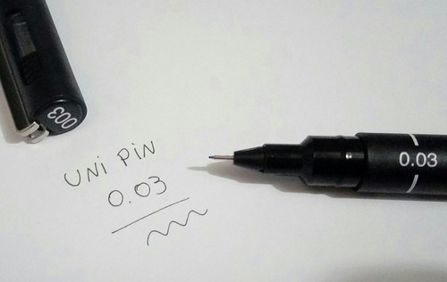 Imagem 2 de 6 de Caneta Uni Pin Nankin Preta 12 Unidades 0.03/ Brush Uni Ball