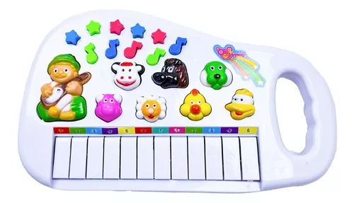 Pianinho Teclado Musical Infantil Som Luz Fazendinha Animais - Click  Compras Na Internet®