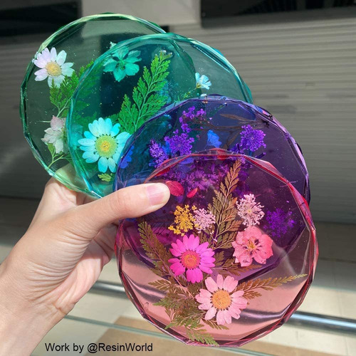 Cristal Con Borde Diamante Moldes De Silicona Para Posavasos