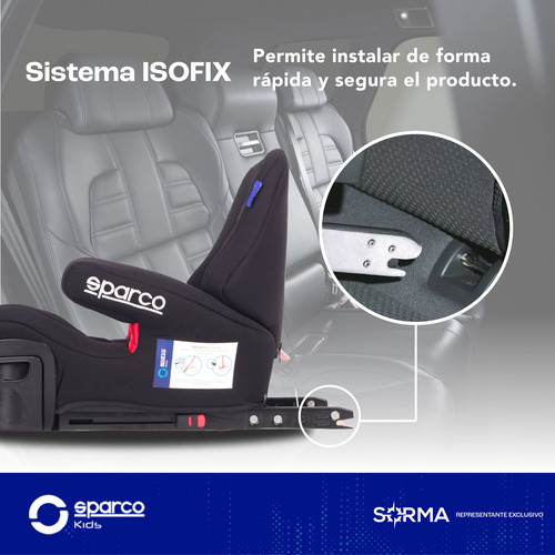Imagen 5 de 10 de Butaca Booster C/ Respaldo Niños H/ 12 Años Isofix Sparco