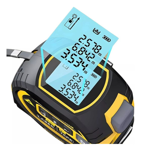 Trena Digital 3 Em 1 Com Fita Métrica Resistente Laser E Ar