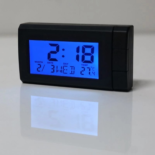 Imagen 4 de 4 de Reloj Con Termometro Dia Y Hora Para Auto Con Luz