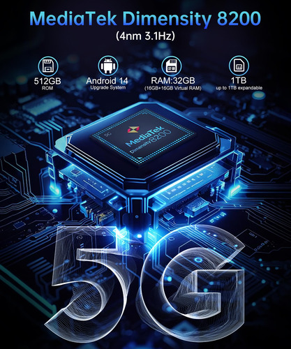 Smartphone 8849 Tank 3s 6.79 Pulgadas, 5 G, 32 Gb+512 Gb/1 Tb, Android 14