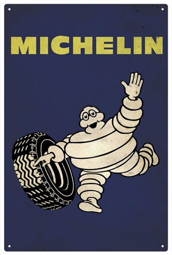 Carteles Antiguo De Chapa Gruesa 30x45cm Michelin Pe-121