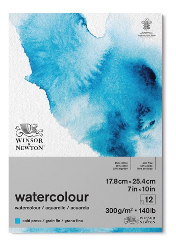Winsor & Newton Block Watercolour 17.8x25.4 300g 12hvertical