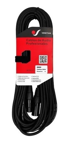 Venetian Dmx Cable 1,5 Metros 120 Ohms Iluminación Canon Xlr Ficha Negra Full