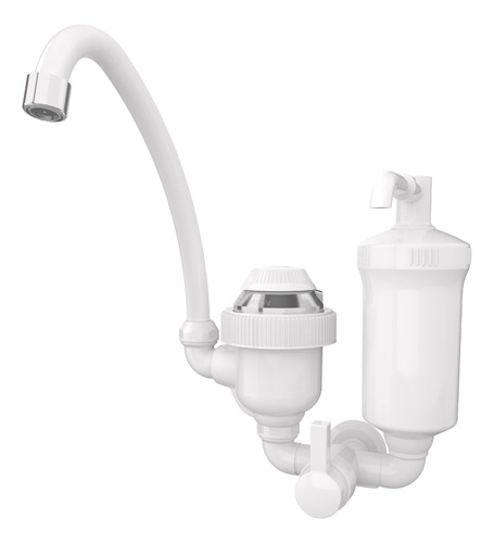 Torneira Elétrica Com Filtro De Água 4400w Sintex Acabamento Cromado Cor Branco Frequência 50hz/60hz