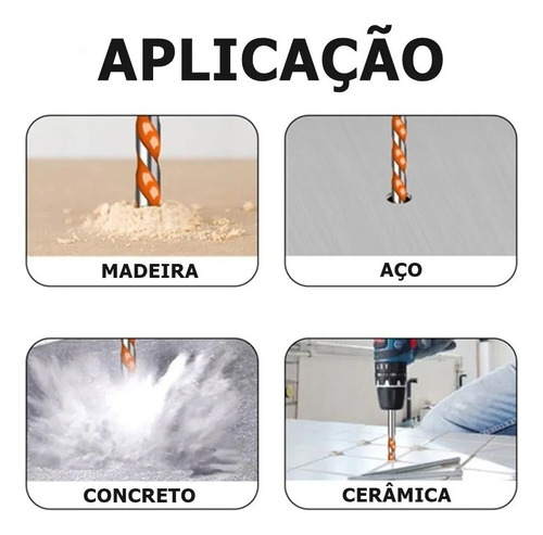 Z Broca De Torção Triangular Multifuncional Fura Tudo 5mm