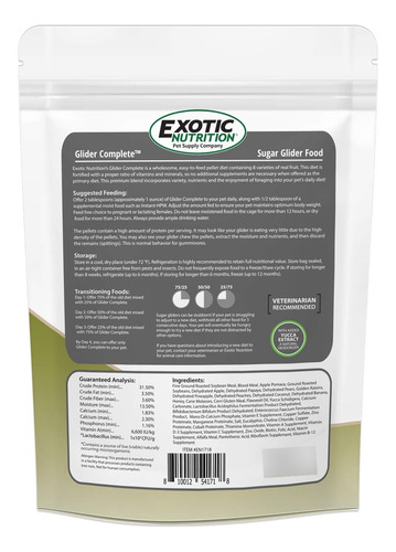 Alimento Proteinas Pellets Fruta Planeadores De Azucar