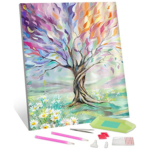 Pintura De Diamantes 5d De Árbol De Vida Color, Kits D...