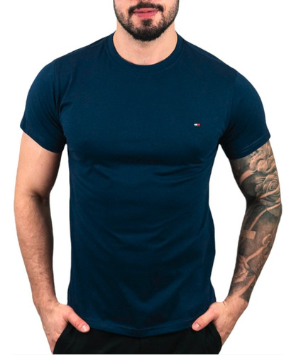 Camiseta Masculina Tommy Hilfiger Basic Blue Navy Original