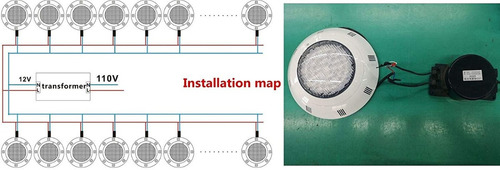 Lampara Luz Led 7 Colores 360led Para Piscinas 12v 36w 30cm