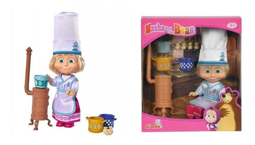 Juguete Muñeca Para Niña Masha Y El Oso  Set Cocina