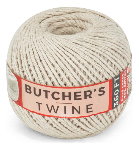 Butchers Twine, 360 Feet, 2mm, 100% Natural Cotton Food Grad
