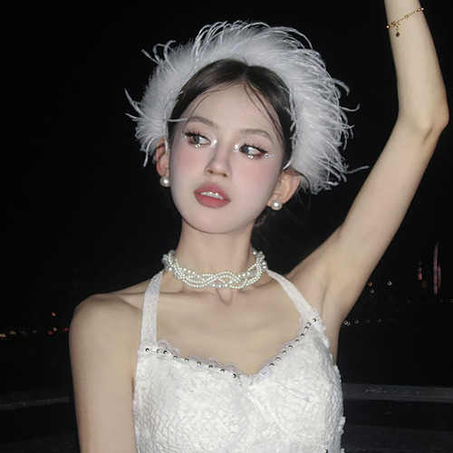 (bx) Diadema De Plumas, Gorra Suave Y Cómoda