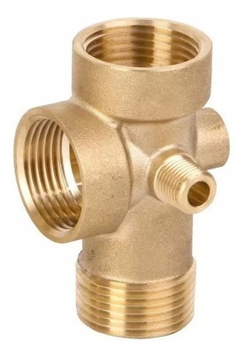 Imagen 1 de 4 de Racor Cruz 5 Vías Bronce Para Hidroesfera