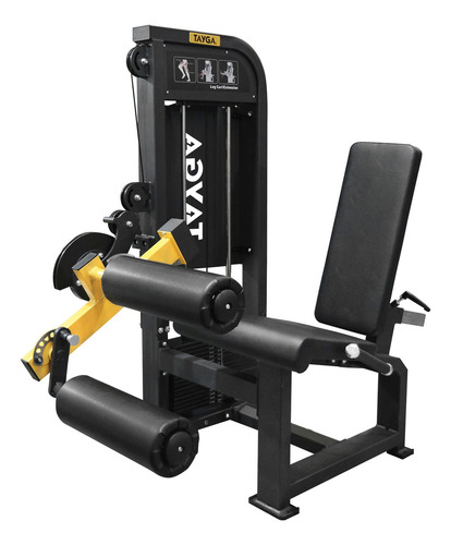 Maquina Extensión Curl De Pierna Peso Integrado Tayga Estructura Negro Tapizado Negro