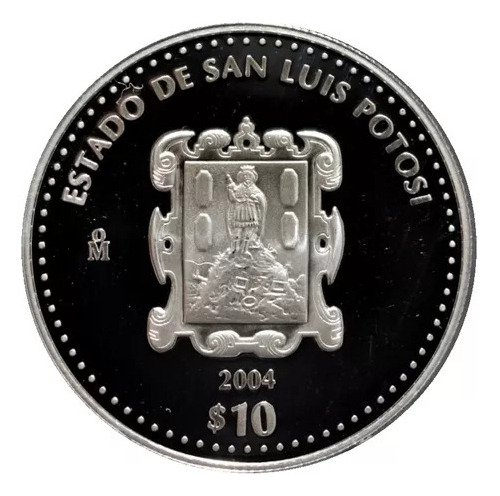 10 Pesos San Luis Potosí 1ra Fase Plata Proof 2004