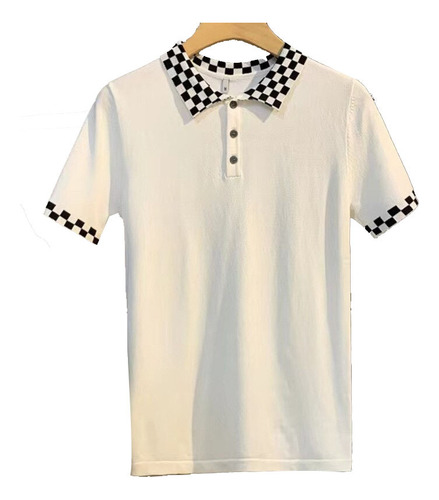 Playera A Cuadros De Manga Corta Para Hombre, Playera De P