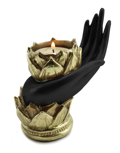 Porta Velas Mano Yoga Mudra + 12 Velas