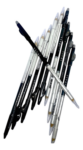 Kit 2 Lapis Vivai 2 Em 1 Com Apontador 2 Cores Preto Branco