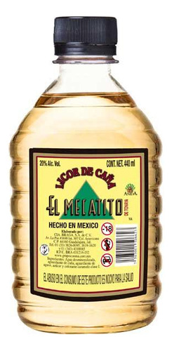 Paquete De 3 Licor De Caña El Mezcalito Amarillo 440 Ml