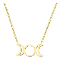 Comprar Collar Mujer Luna Fase Lunar Plata Enchapada Oro 18k