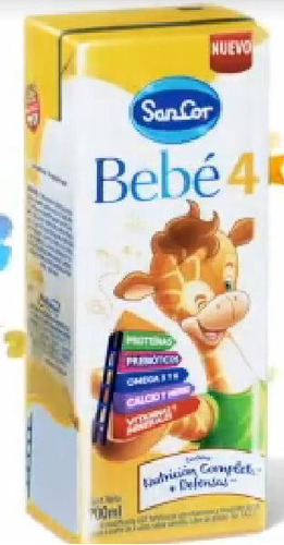 Leche Sancor Bebe 4.30 Brick De 200ml C/u. A Partir De 4años