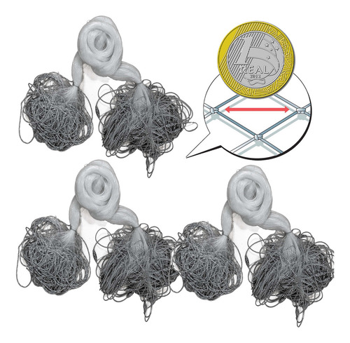 3 Redinhas Pronta Lambarizeira Malha 3cm (15mm) 5mt Pescaria