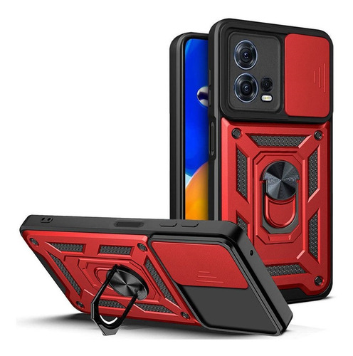Protector Para Motorola Edge 30 Fusion 3 En 1 Rojo