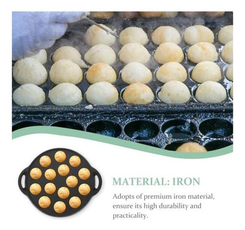 Hemoton Cost Iron Takoyaki Sartén, 15 Agujeros