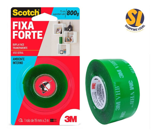 Imagem 3 de 6 de Fita Dupla Face Vhb Transp. 19x2m Scotch 3m - Kit Com 2 Un.