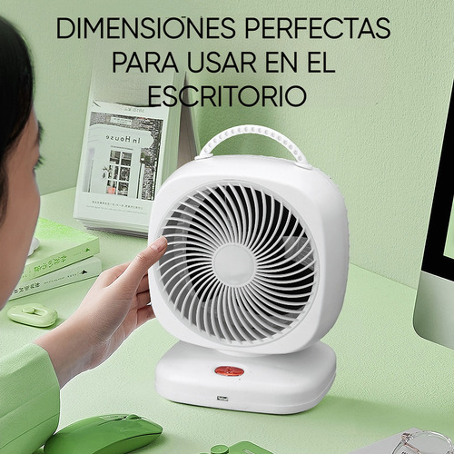 Ventilador De Escritorio Abanico Recargable Tipo C Portatil