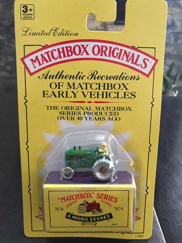 Matchbox Originals Tractor, Escala Aproximada 1:72