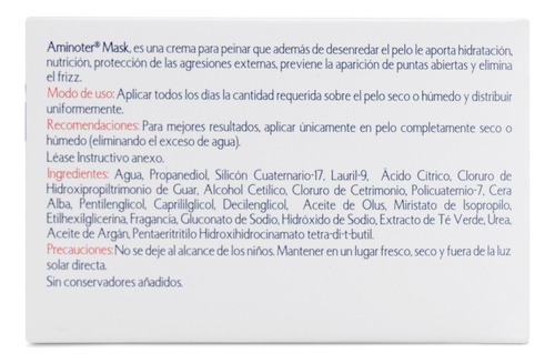 Aminoter Mask Mascarilla Cuidado Capilar Puntas Secas 140g