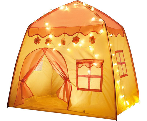 Carpa Castillo Infantil De Niñas Niños Tienda + Luces Led