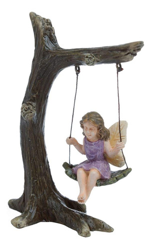 Tg,llc Treasure Gurus Fairy Girl On Tree Swing - Figura Mini