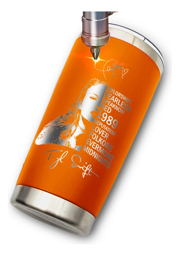 Termo Yite Naranja 500 Ml Diseño Taylor Swift Reputation