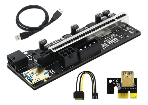 1 Unidad Ver010-x Pcie 1x A 16 X +6 Pines+4 Pines Usb3.0 Gra