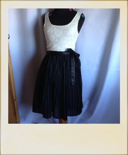 Falda Pollera Plisada Negra Marca Sidhartha Talle S/m 