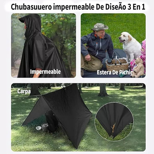 P Chubasquero Impermeable Portátil Con Manga Con Capucha