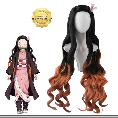 Cosplay Nezuko Kamado 9 Peças Com Peruca - Demon Slayer