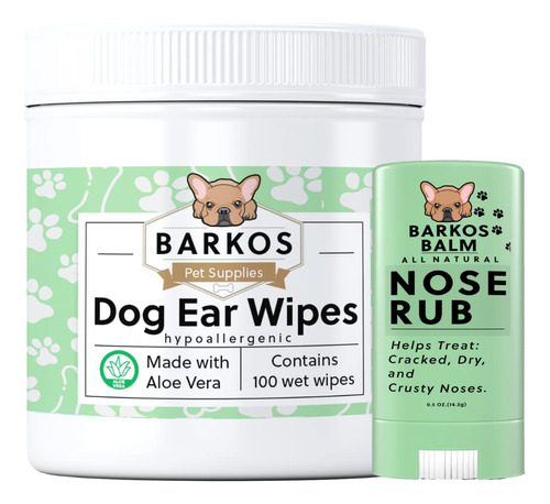 Barkos - Toallitas Limpiadoras De Oidos Para Perros + Balsam